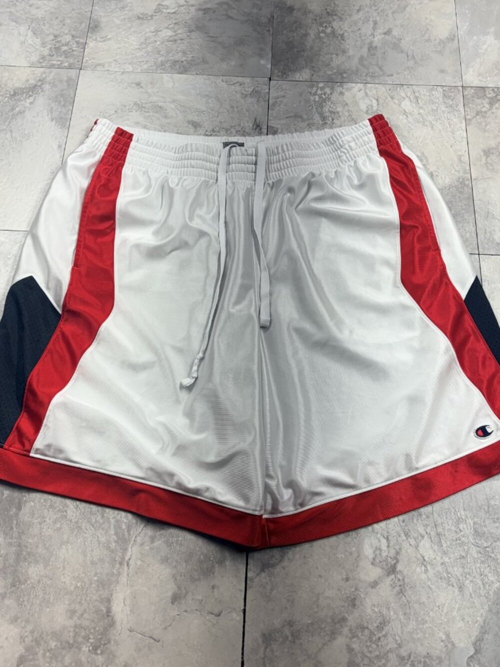 Champion Basketball Shorts Men's XL White Red Navy Colorblock Vintage Y2K